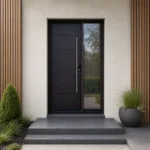 F113 fiberglass entry door installed home entrance scene