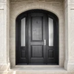F12-MFD060 fiberglass entry door installed home entrance scene
