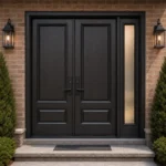 F120 fiberglass entry door installed home entrance scene