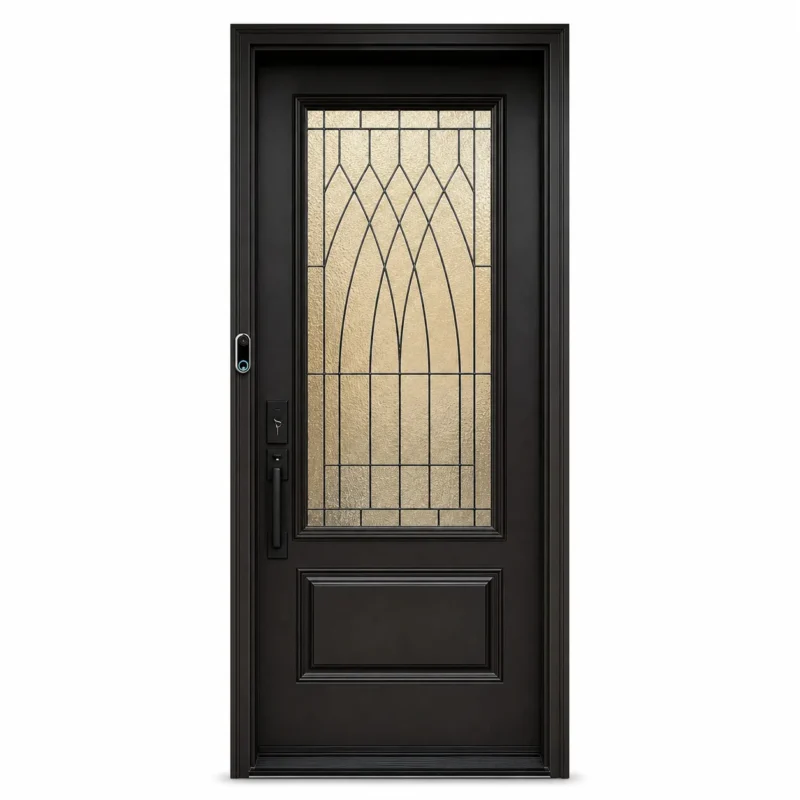F123-V1 fiberglass entry door Amazon white background