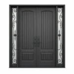 F123-V2 fiberglass entry door Amazon white background