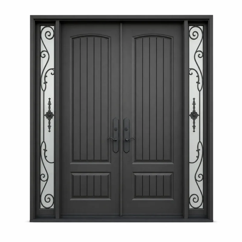 F123-V2 fiberglass entry door Amazon white background