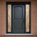 F13 fiberglass entry door installed home entrance scene
