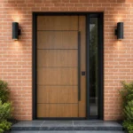 F156-FIBERGLASS-EXT-JPG fiberglass entry door installed home entrance scene