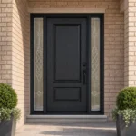 F22-V2 fiberglass entry door installed home entrance scene