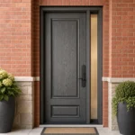 F26-MFD045 fiberglass entry door installed home entrance scene