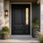 F27-MFD044 fiberglass entry door installed home entrance scene