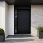 F28-MFD043 fiberglass entry door installed home entrance scene