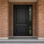 F3-V1 fiberglass entry door installed home entrance scene