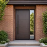 F31-MFD040 fiberglass entry door installed home entrance scene