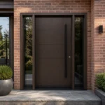 F33-MFD038 fiberglass entry door installed home entrance scene