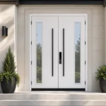 F35-V2 fiberglass entry door installed home entrance scene