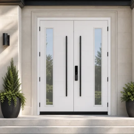 F35-V2 fiberglass entry door installed home entrance scene