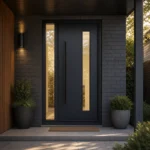 F36-MFD032 fiberglass entry door installed home entrance scene