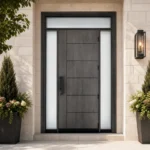 F45-V2 fiberglass entry door installed home entrance scene
