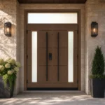F47-V2 fiberglass entry door installed home entrance scene
