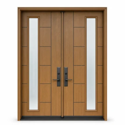 F48-V1 fiberglass entry door Amazon white background