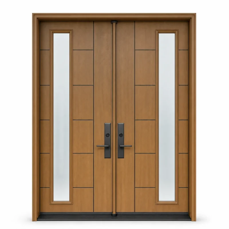 F48-V1 fiberglass entry door Amazon white background