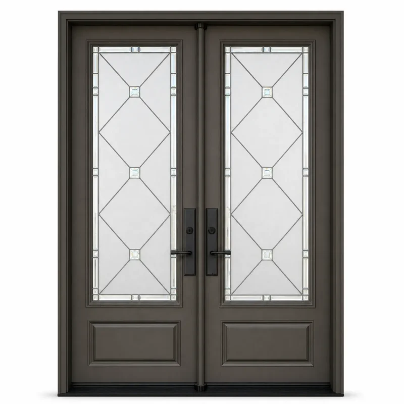 F49-V1 fiberglass entry door Amazon white background