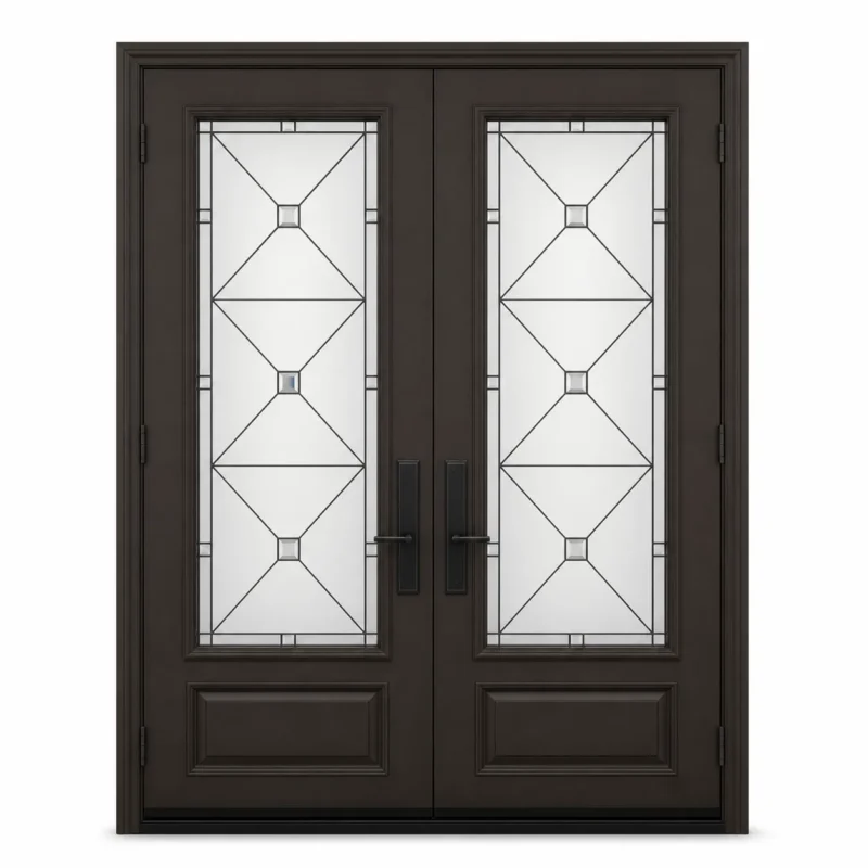 F49-V2 fiberglass entry door Amazon white background