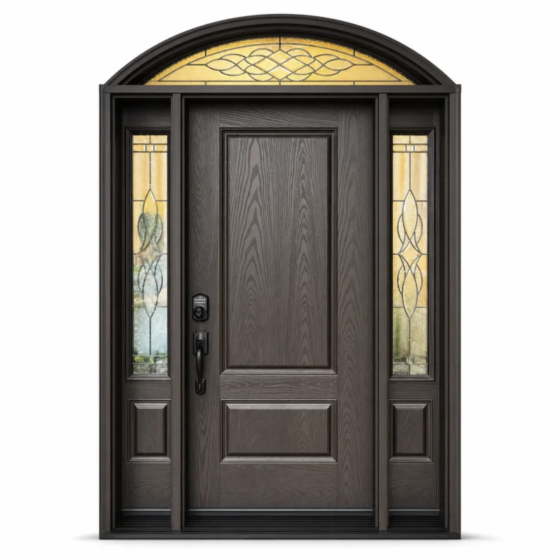 F55-MFD001 fiberglass entry door Amazon white background