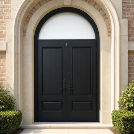 F57-V2 fiberglass entry door installed home entrance scene