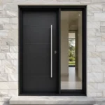 F58-V2 fiberglass entry door installed home entrance scene