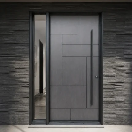 F59 fiberglass entry door installed home entrance scene