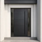 F60 fiberglass entry door installed home entrance scene