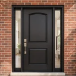 F62 fiberglass entry door installed home entrance scene