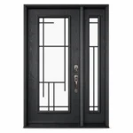 F63-V1 fiberglass entry door Amazon white background