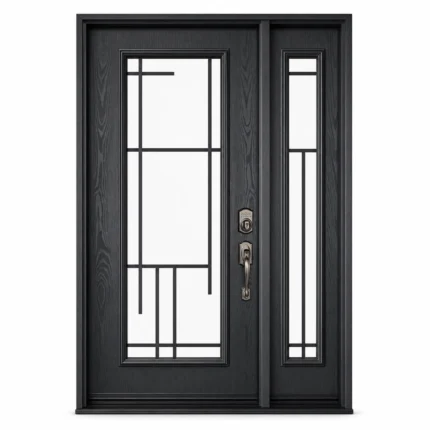 F63-V1 fiberglass entry door Amazon white background