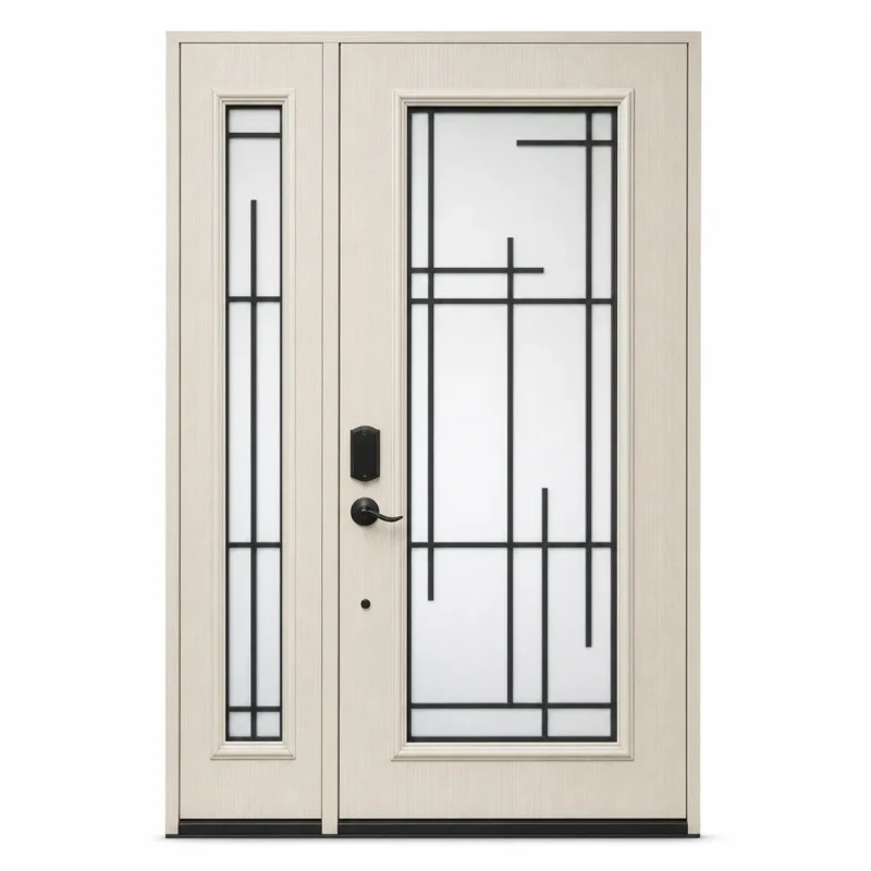 F63-V2 fiberglass entry door Amazon white background