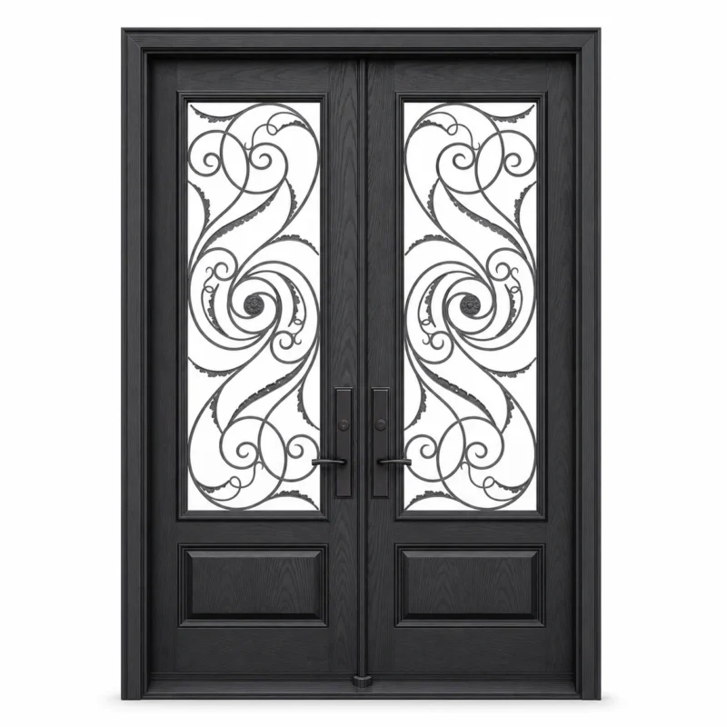 F64-V1 fiberglass entry door Amazon white background