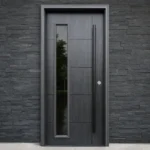 F65-V1 fiberglass entry door installed home entrance scene