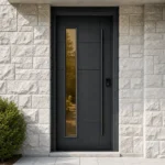 F65-V2 fiberglass entry door installed home entrance scene
