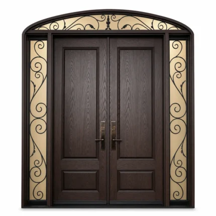 F66-V1 fiberglass entry door Amazon white background