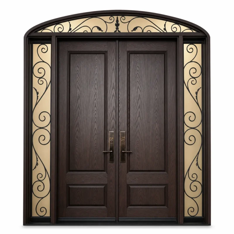 F66-V1 fiberglass entry door Amazon white background