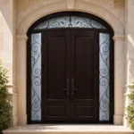 F66-V3 fiberglass entry door installed home entrance scene