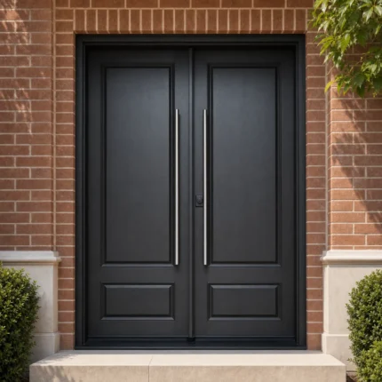 F69 fiberglass entry door installed home entrance scene