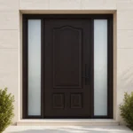 F73-V2 fiberglass entry door installed home entrance scene