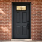 F74 fiberglass entry door installed home entrance scene