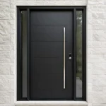 F77 fiberglass entry door installed home entrance scene