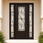 F79 fiberglass entry door installed home entrance scene