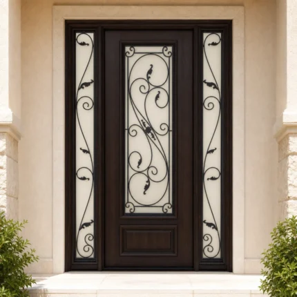 F79 fiberglass entry door installed home entrance scene