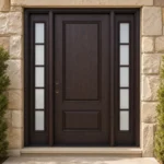 F82 fiberglass entry door installed home entrance scene