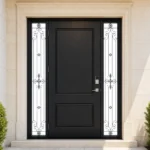 F83 fiberglass entry door installed home entrance scene