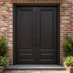 F84 fiberglass entry door installed home entrance scene