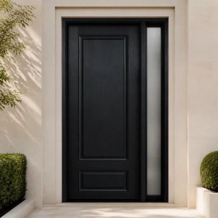 F85 fiberglass entry door installed home entrance scene