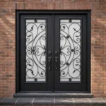 F86 fiberglass entry door installed home entrance scene